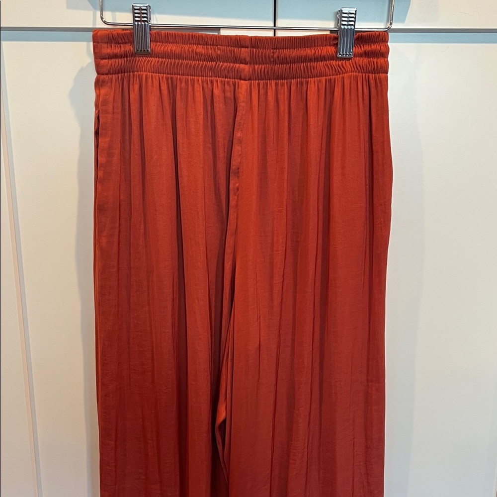 Zara Wide-Leg Pull-On Terracotta Pants Size XS Inseam 31" - Picture 5 of 6